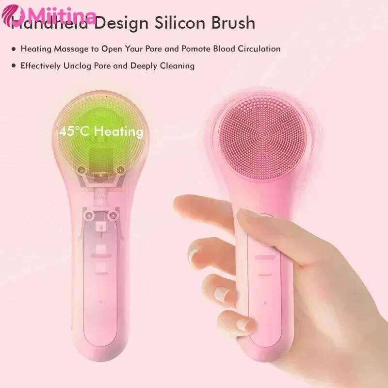 Electric Facial Brush Sonic IPX7 Waterproof Silicone Face Scrubber Exfoliator Vibration Massager Deep Cleansing Care