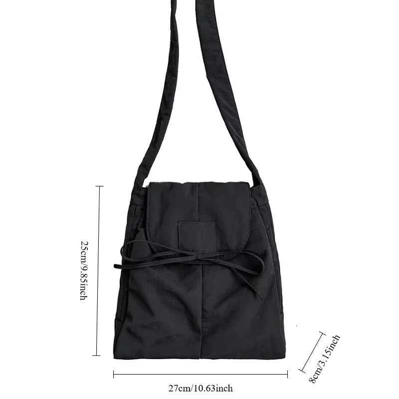 2025 New Fashion Nylon Crossbody Bag Large Capacity Student Commuter Shoulder Bag Summer Simple Solid Color Flap Messenger Bag Y250730