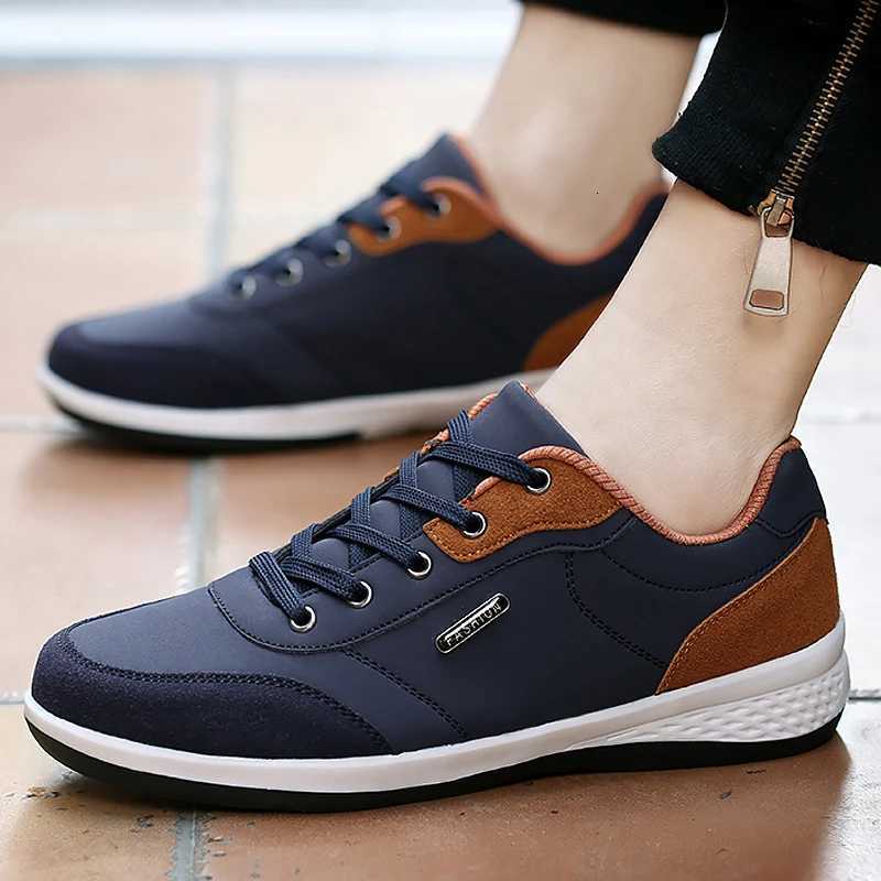 Leather Men Shoes Sneaker Trend Sports Running Breathable Mens Sneakers Non-slip Footwear Shoe for Men Walking Autumn Y250731