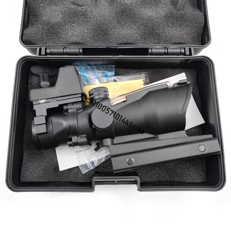 4X32OG Rifle Scope with Red Dot Sight Dual Illuminated Chevron Etched Reticle Optic for Hunting AR15 20MM Rail R250730