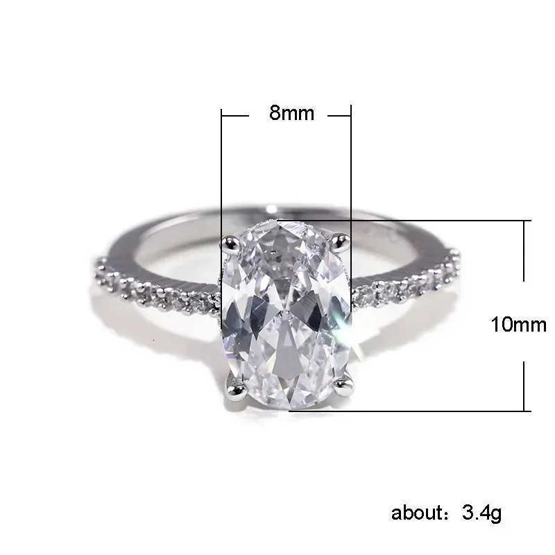 2025 Inlaid Oval Pigeon Egg Cube Zirconia Ring Fashionable and Personalized Platinum Engagement High-quality Jewelry y250730