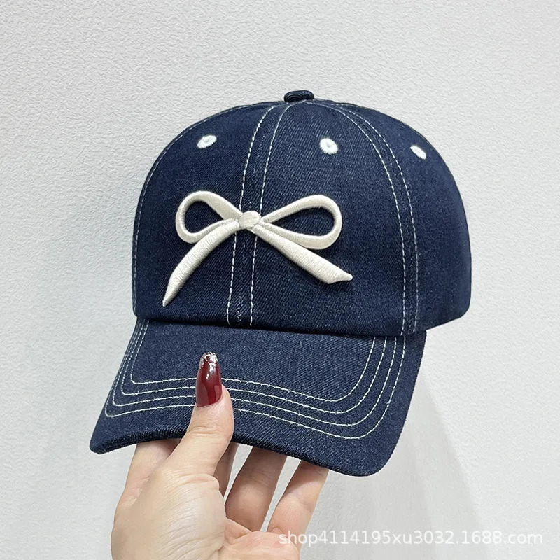 USPOP Women Korean Style Soft Top Sweet Bow Cotton Baseball Cap Spring and Summer Sunshade Cap 250730