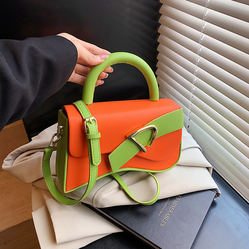 2025 High-End for Women Color-Block Box Multi-Color Texture Light Luxury Commuter Shoulder Crossbody Bag ddmymoon