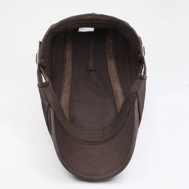 CNTANG Classic Solid Color Mens Casual Berets Fashion Vintage Cotton Visor Caps For Men Retro Flat Hats Summer Beret 250729