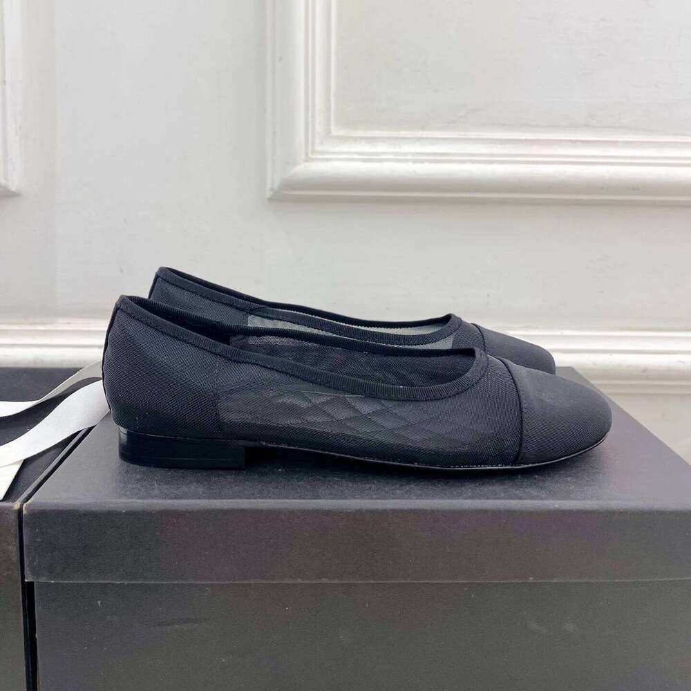 Women Size35-41 Mesh Genuine Leather Ballet Flats Round Toe Slip On Mixed Color Leisure Designer Shoes Zapatillas De Mujer f70