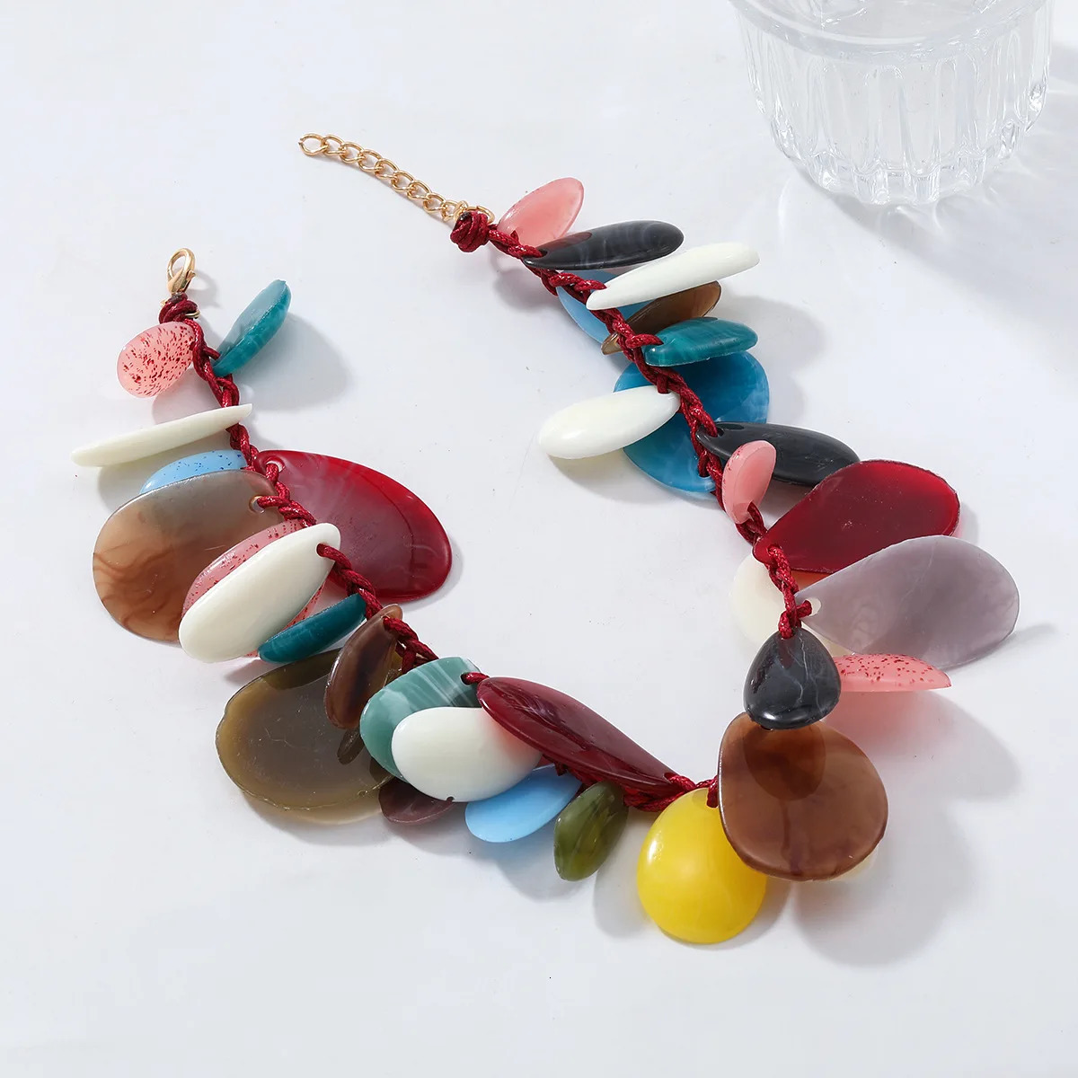 ZAA Exaggerated Resin Board Handmade Colorful Candy Multi-layer Necklace 250729