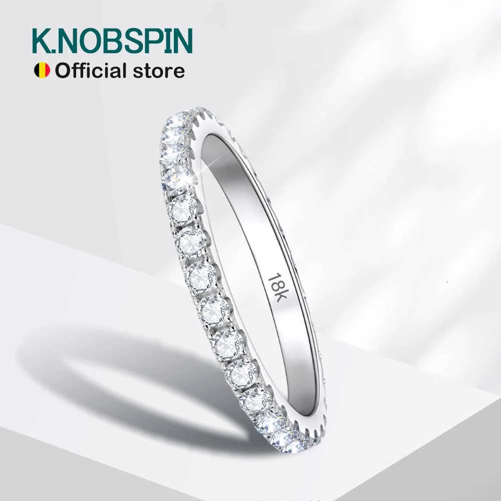 2mm D Color Moissanite Ring 925 Sterling Silver Solid 18k White Gold Eternity Band Wedding Engagement Rings For Women y250730