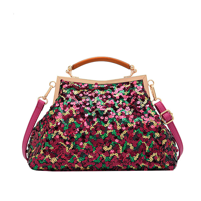 Clamp Sequin Evening for Women 2025 New Fashionable Personality Handbag Single Shoulder Crossbody Shell Bag ddmymoon