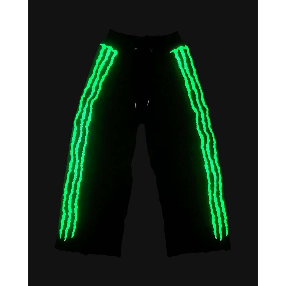 American Style Sweatpants Y2K Claw Stripe Fluorescence Streetwear Hip Hop Personality Casual Pants Joggers Men Clothing