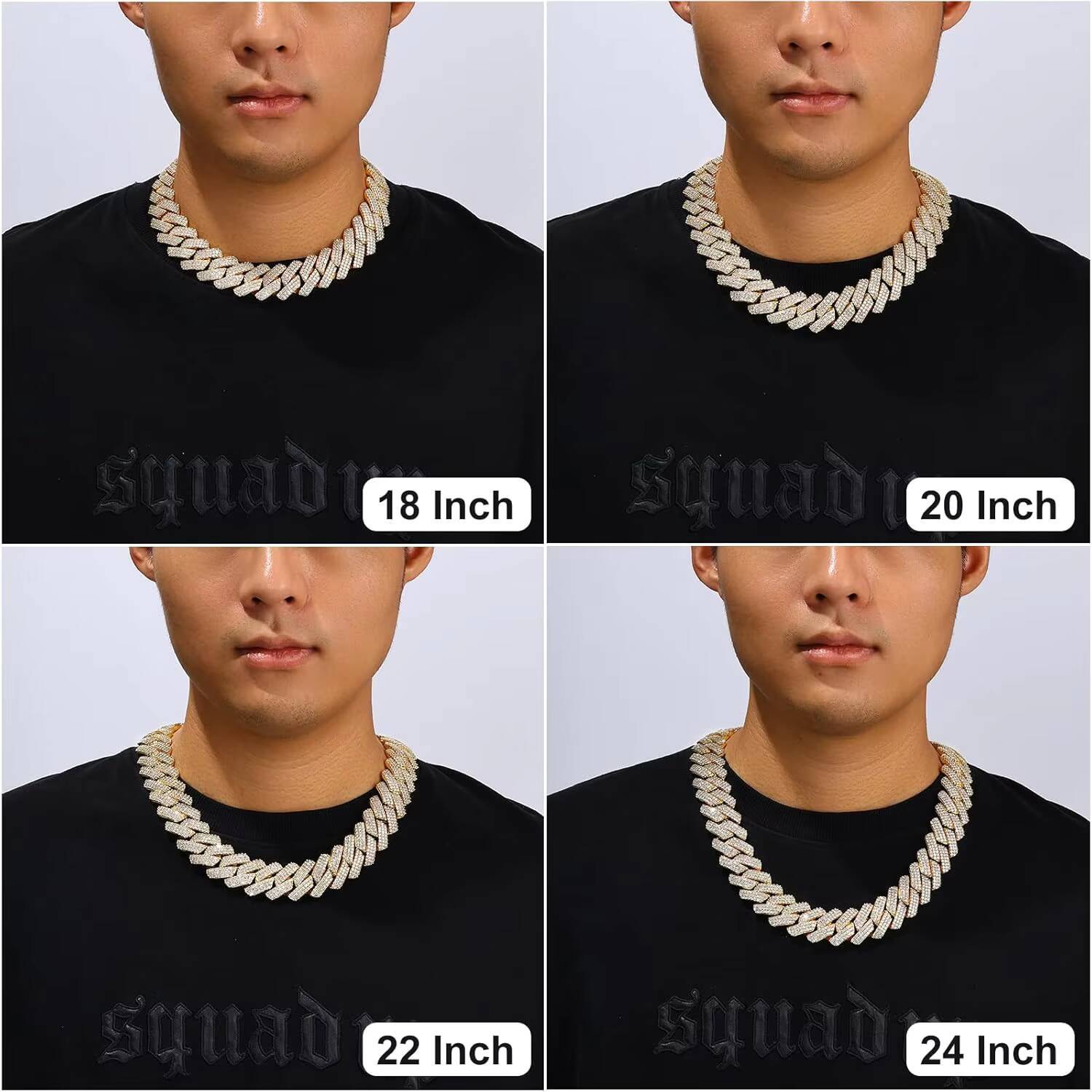 25mm Big Cuban Link Chain Fashion Hip Hop Jewelry 18K Gold Plated Brass Prong CZ Diamond Iced Out Chunky Rapper Necklace for Men