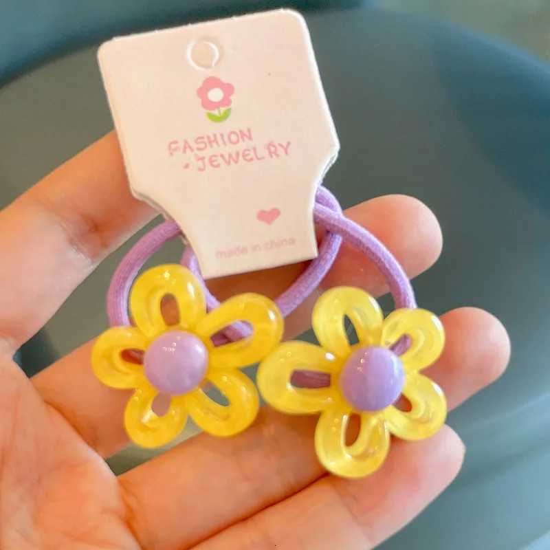 2PCS Transparent Irregular Hollow Flowers Princess Hair Accessories Girls Elastic Hair Bands Children Headwear Baby Hair Ties R250730