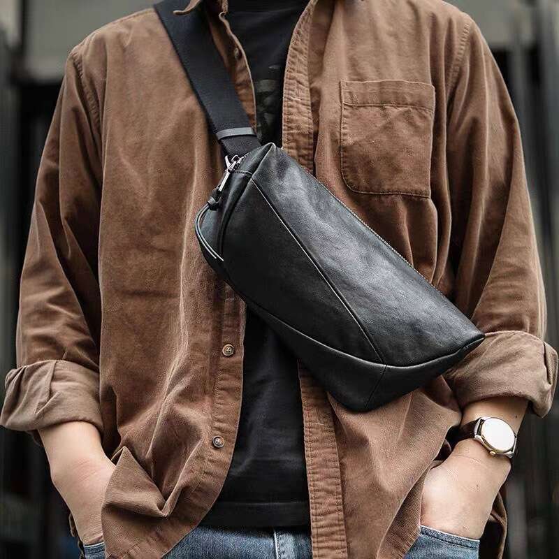 Leather Bag Men Bag Crossbody Bag Spring Top Layer Cowhide Single Shoulder Crossbody Men S High End Portable Chest Bag For Men