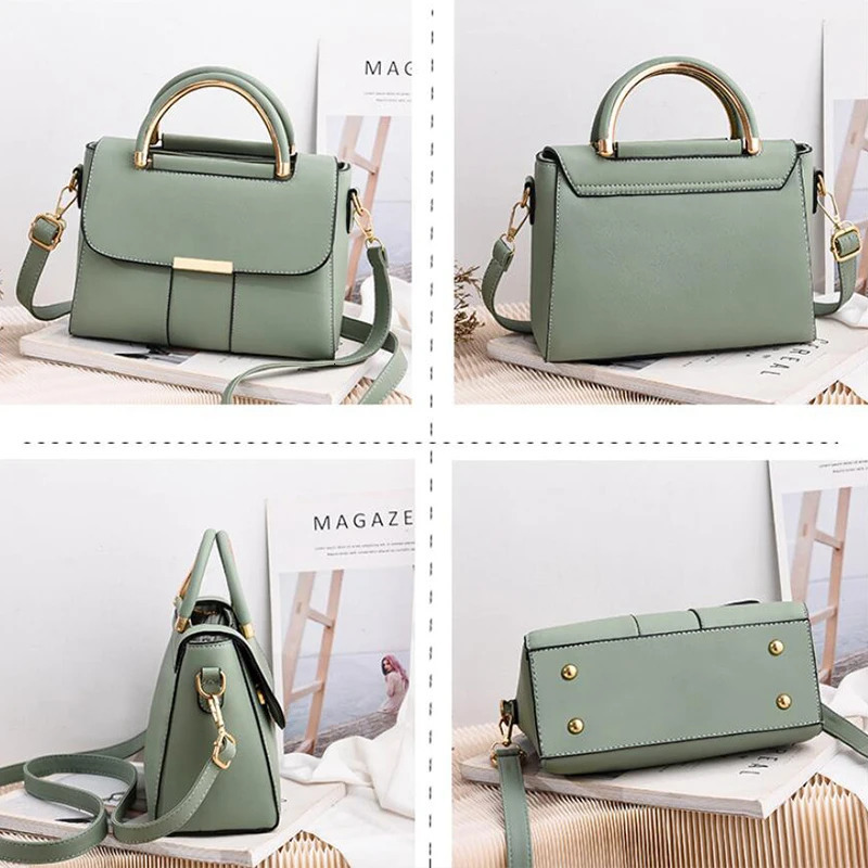 Simple Handbag For Women PU Leather Shoulder Bag Fashion Small Handle Crossbody Daily Lady Shopping Hand Pouch 250725