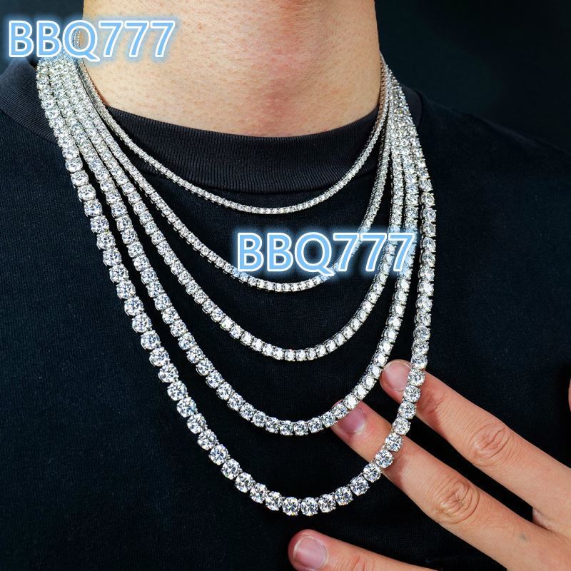 Mens and Womens Hip Hop Jewelry Trendy Wholesale 2-6mm Gra Certified 925 Silver Vvs Mossanite Moissanite Tennis Necklace Chain