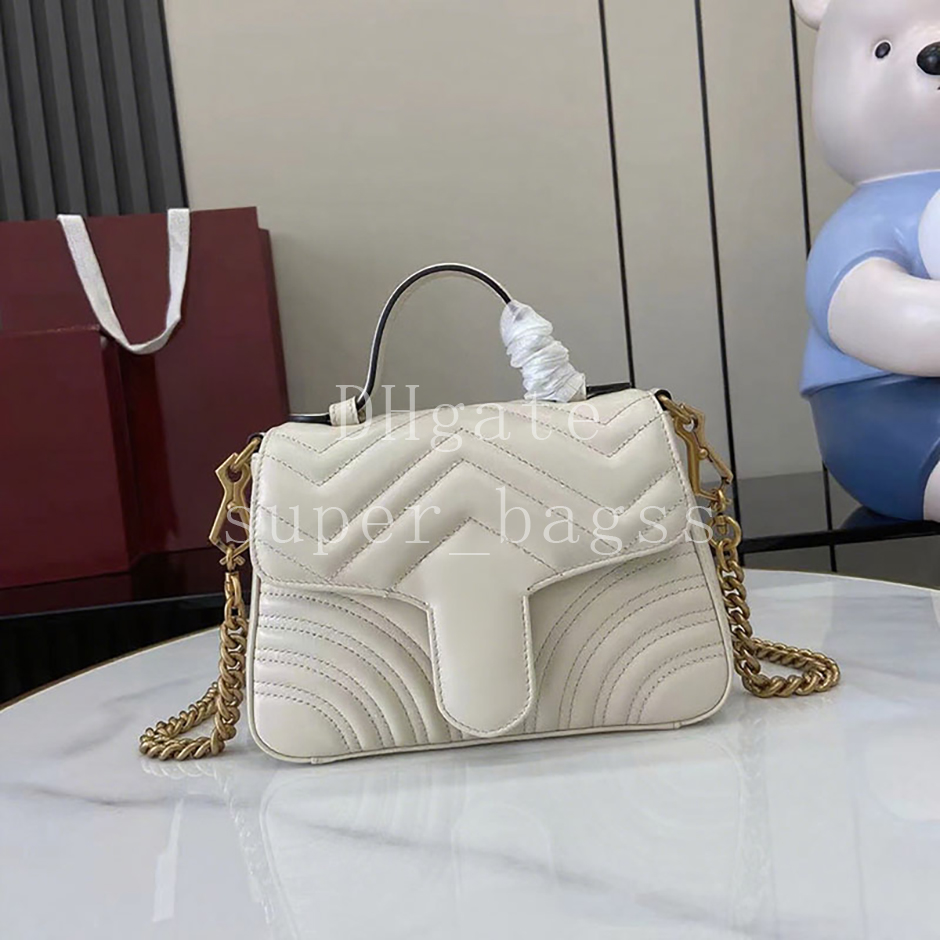 Mirror quality handbag 21CM Flip bag Chain Bag Luxury designer bag genuine leather shoulder bag Crossbody bag with box 25G547260A