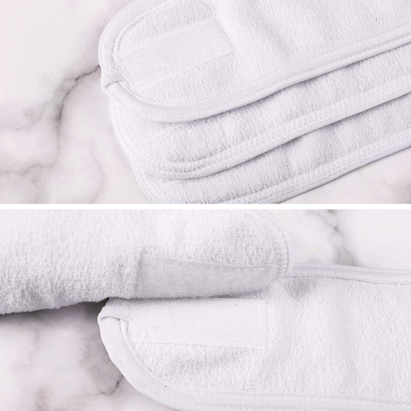 Whaline Spa Facial Head Wrap Terry Cloth Headband 4 Counts Stretch Towel for Bath, Makeup and Sport (White)
