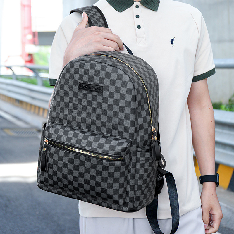 free shipping for designer bag Backpacks for men women checkered business computer large-capacity fashionable travel bags soft leather college student