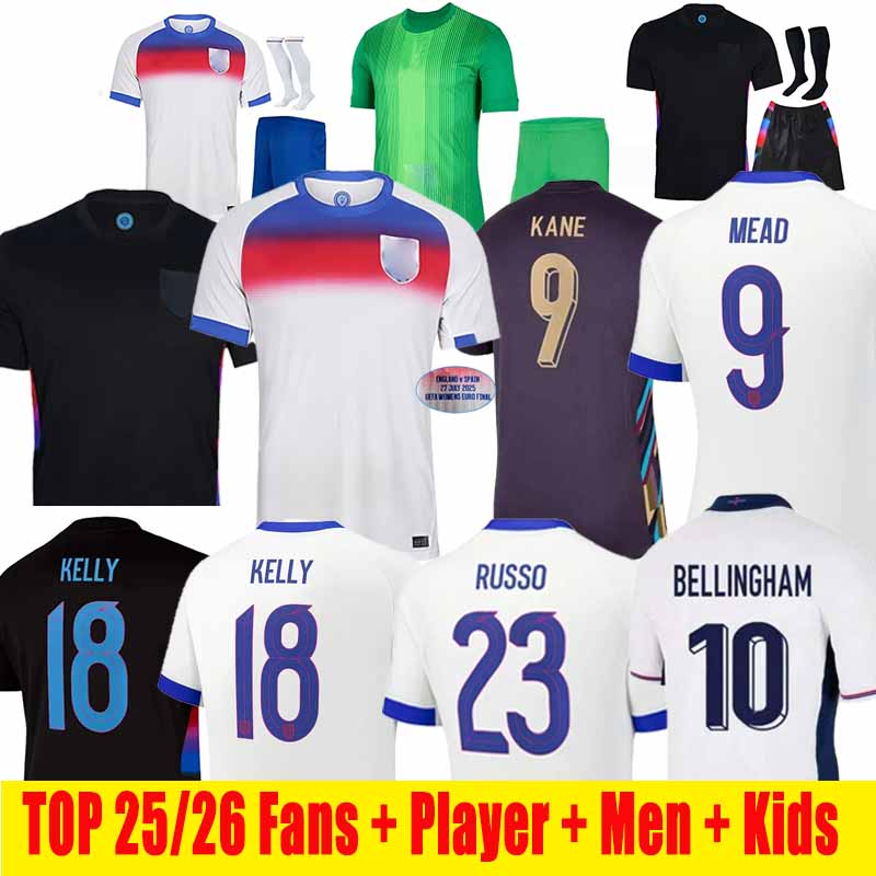 2025 2026 England football shirt BELLINGHAM Retro Soccer Jersey RASHFORD KANE SAKA RICE FODEN National Team Home White Away Men Kid Women Men Kids Kit