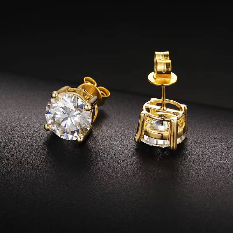 Online Store Hot Sale USA Warehouse 925 Sterling Silver VVS Moissanite Diamond Classic Screw Back Stud Earrings