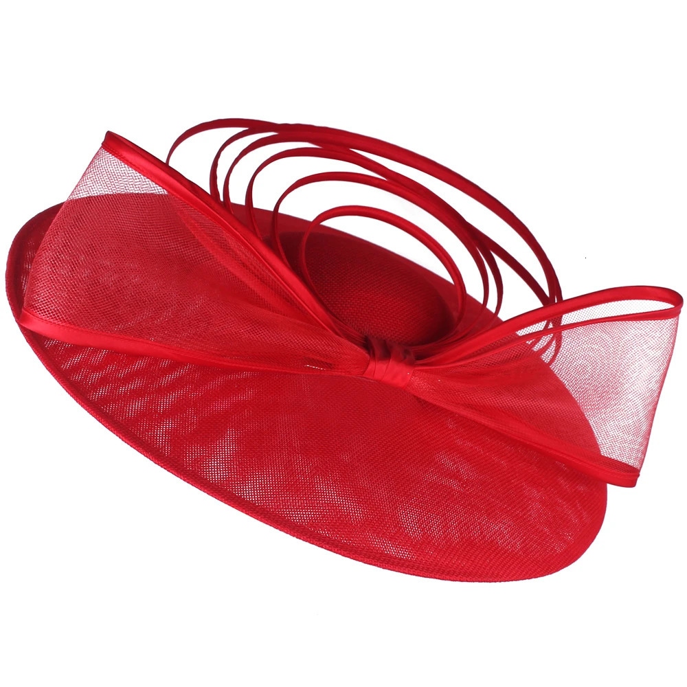 Bride Pillbox Red Fascinator Hat Femme Wedding Chapeau Women Formal Event Tea Millinery Cap Feather Royal Ascot Race Headpiece 250729