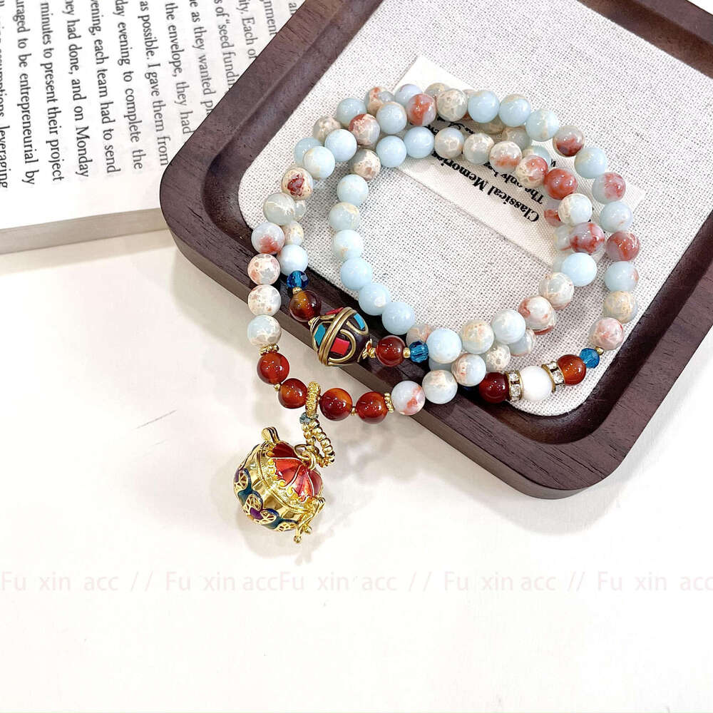 New Chinese Style National Trend Light Niche Natural Crystal Jade Necklace Women's Bracelet Accessories Incense Burner Openable 630