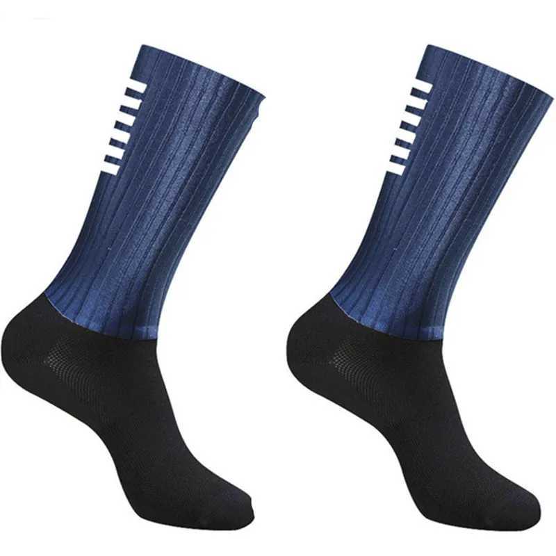 2023 Anti-Slip Silicone Summer Aero Socks Whiteline Cycling Socks Men Bicycle Sport Running Bike Socks Calcetines Z250731