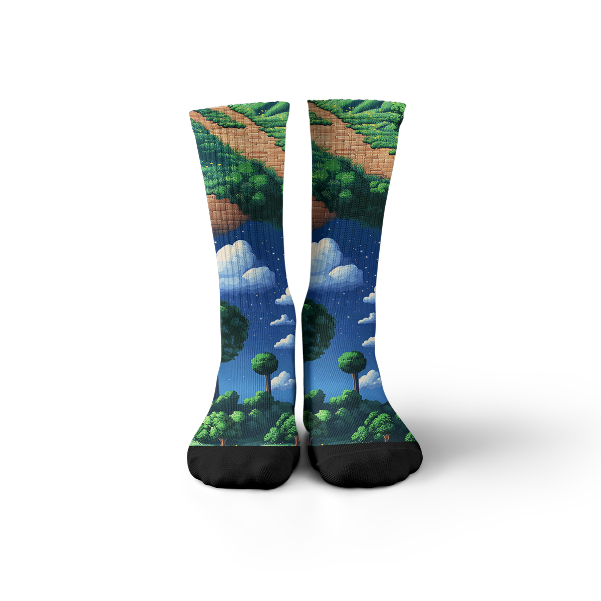 Retro Game Landscape Unisex Tube Designer Socks C123