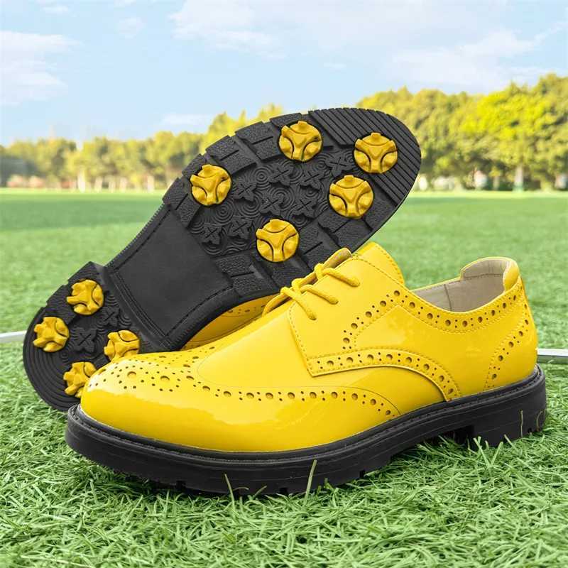 Shiny Leather Mens Golf Shoes High Quality Platform Golfers Shoes Men Waterproof Golf Sport Shoes Men Trainers Large Size 48 4 Y250731