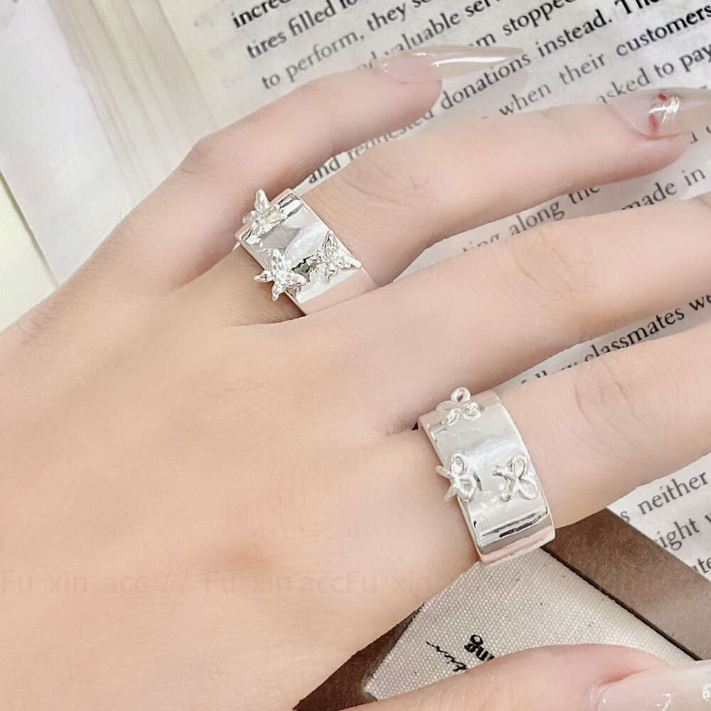 Butterfly Knot Open Ring Set Minimalist Style Couple Fashionable Personality Simple Rings for Women 7d1