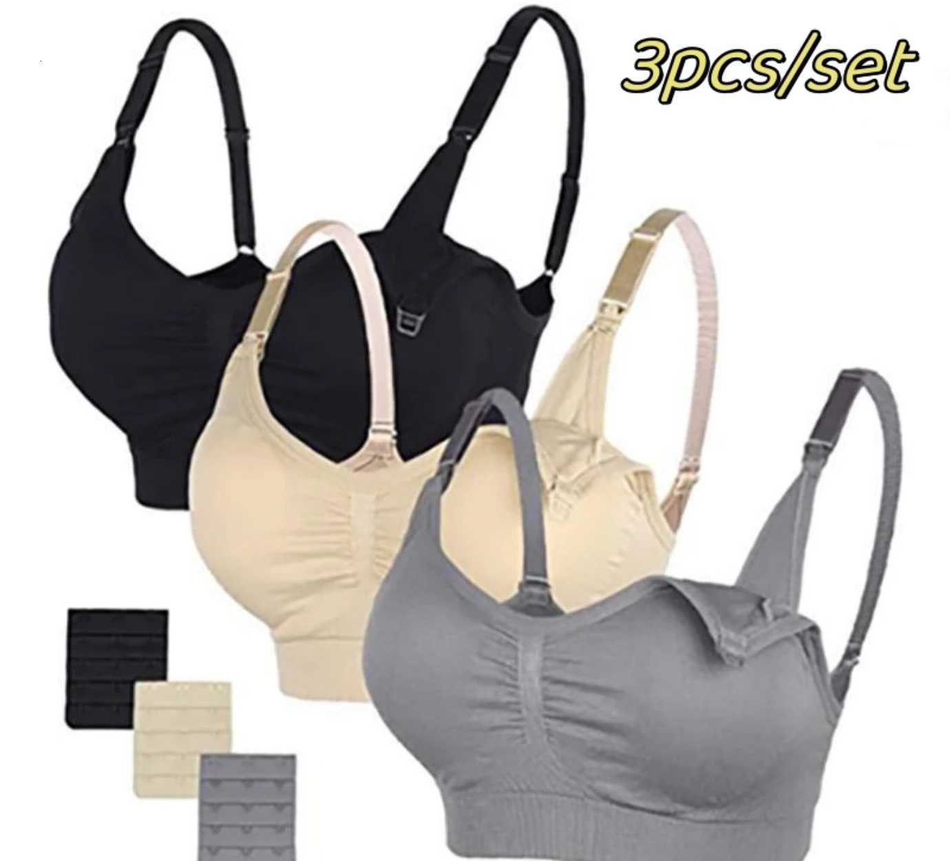 3pcs/Set Maternity Nursing Bras Cotton Breastfeeding Pregnant Underwear Seamless Large Size BreaTHable Push Up Bra Z250730
