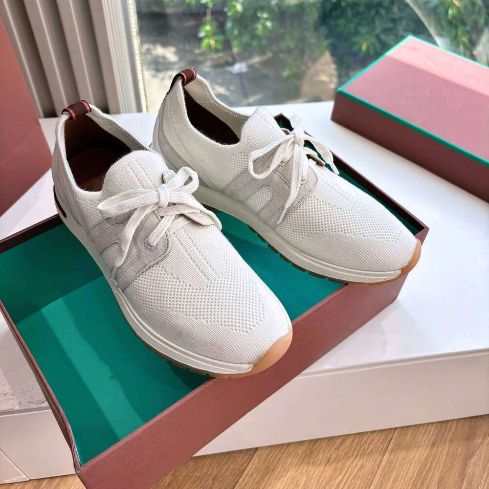 New Women Size35-42 Knitting Sneakers Natural Cow Suede Sports Leisure Flats Round Toes Designer Shoes Zapatillas De Mujer 393