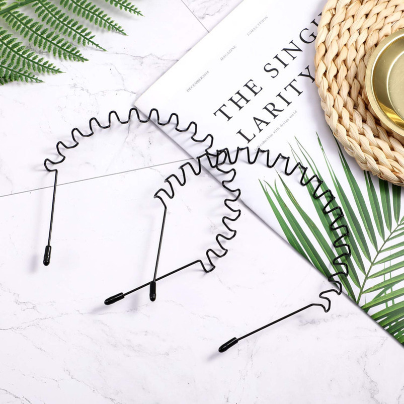 WILLBOND Hairband, 3 Pack Metal Headband for Men Unisex, Wavy Wired Zigzag Spring Sports Fashion Headwear, Non Slip Hoop, Hair Accessories