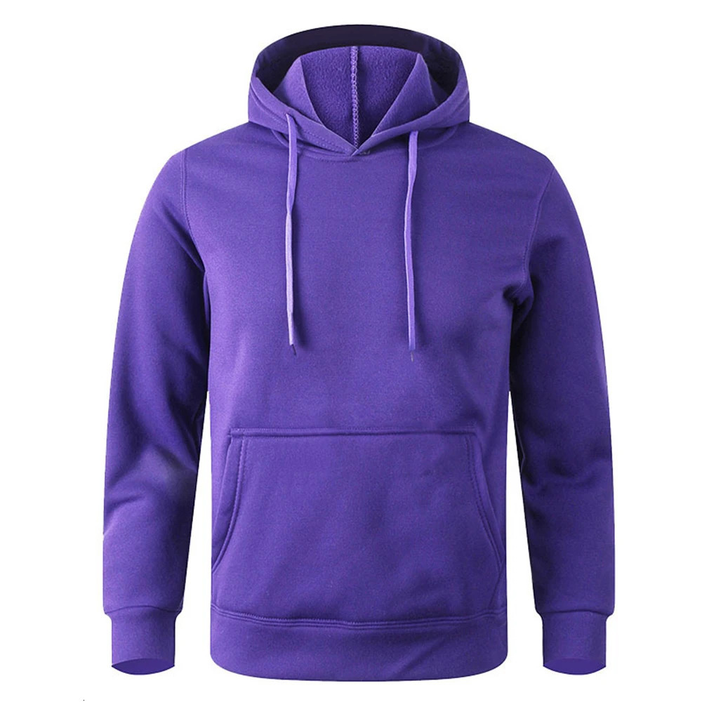Mens and Womens Warm Sweatshirt Casual Solid Color Streetwear Pullovers Sport Fitness Pocket Hoodies Multi 250729