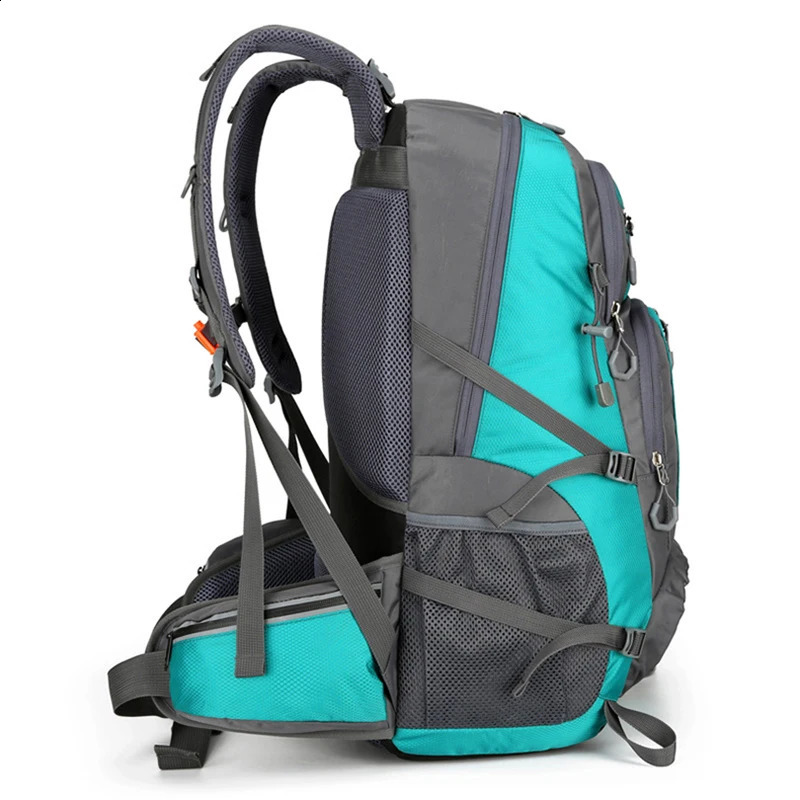 50L Nylon Backpack Camping Bag Outdoor Sport Hiking Trekking Climbing Travel Shoulder Reflective Shoes Luggage Men 250729