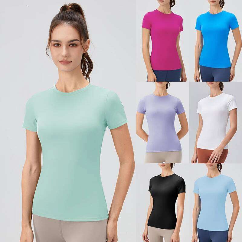 2024 Sports Shirt Tight Yoga top Quick Dry Gym Top Outdoor Short Sleeve Running Sportswear Women T-shirts