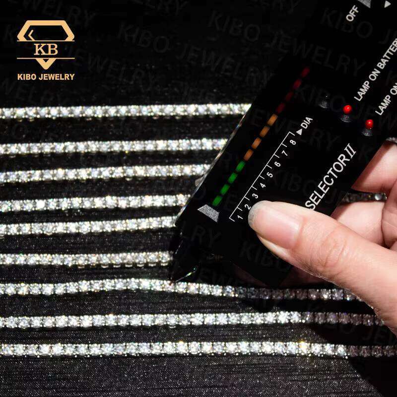 HipHop Jewelry Iced Out Gold Plated Sterling Sier 3 4 5Mm VVS Silicon Stone Tennis Necklace Chain