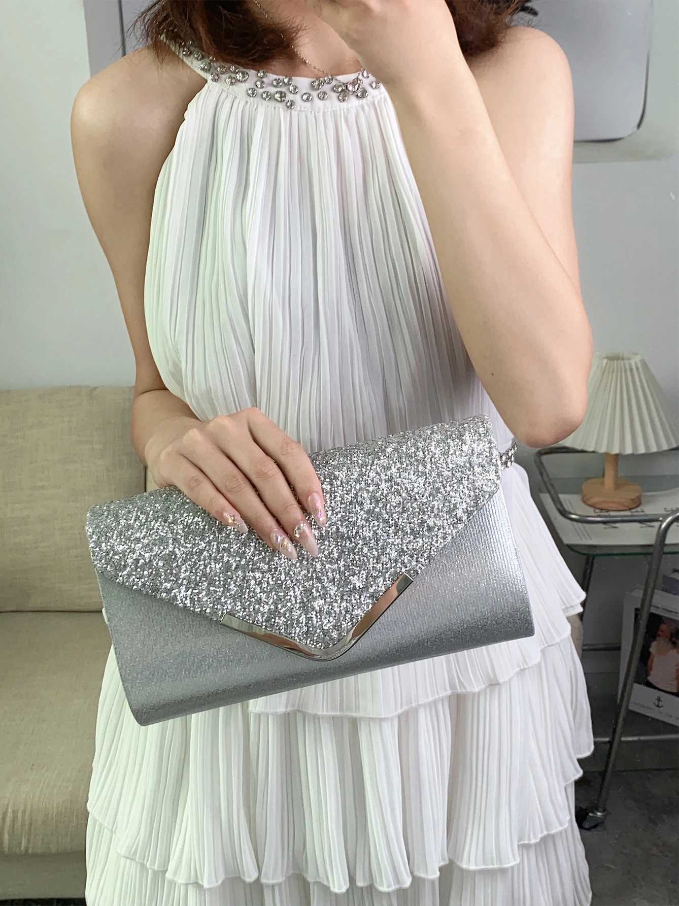 Glitter BlingShiny Elegant And Fashionable Envelope Clutch Bag Party Wedding Handbag For Women Dinner Bag Y250730