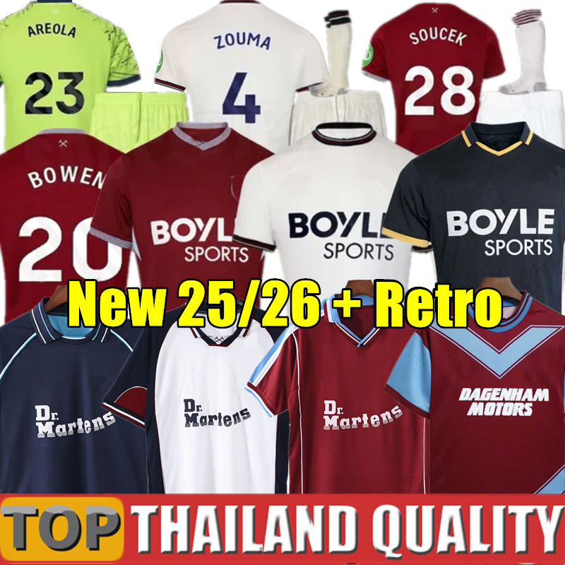 L.PAQUETA WARD-PROWSE WEST Soccer Jerseys 2025 HAME ANTONIO SOUCEK INGS Football Shirt Alvarez BOWEN UNITED 25 26 Men Kids Kit retro 92 94 96 98 00 08 10 classic vintage