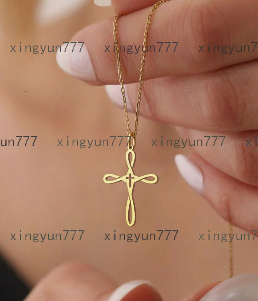 Cross Pendant Men Minimal Stainless Steel Jewelry 18k Gold Plated Collar De Mujer Acero Inoxidable Dainty Gold Jewelry
