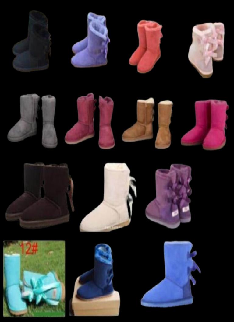 kids adult EU2144 Big size Low new lian snow boots thick leather bow in the tube snow boots cotton shoes7836537