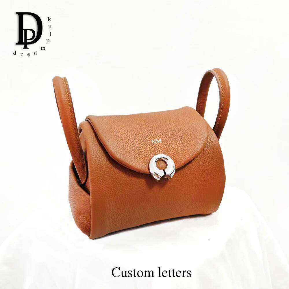 Genuine Leather Women Shoulder Custom Female Cowhide Crossbody Bag Personalize Name Original Brand New Handbags