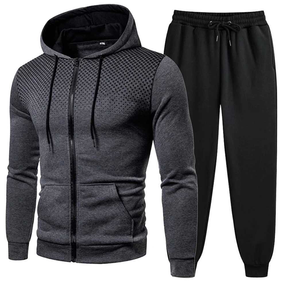Mens Tracksuits Mens Clothing Men Sets Hoodie Set Zipper Sweatshirt Casual Sport Sweatpants Mens Sweat Suit Set for Running XJ250731