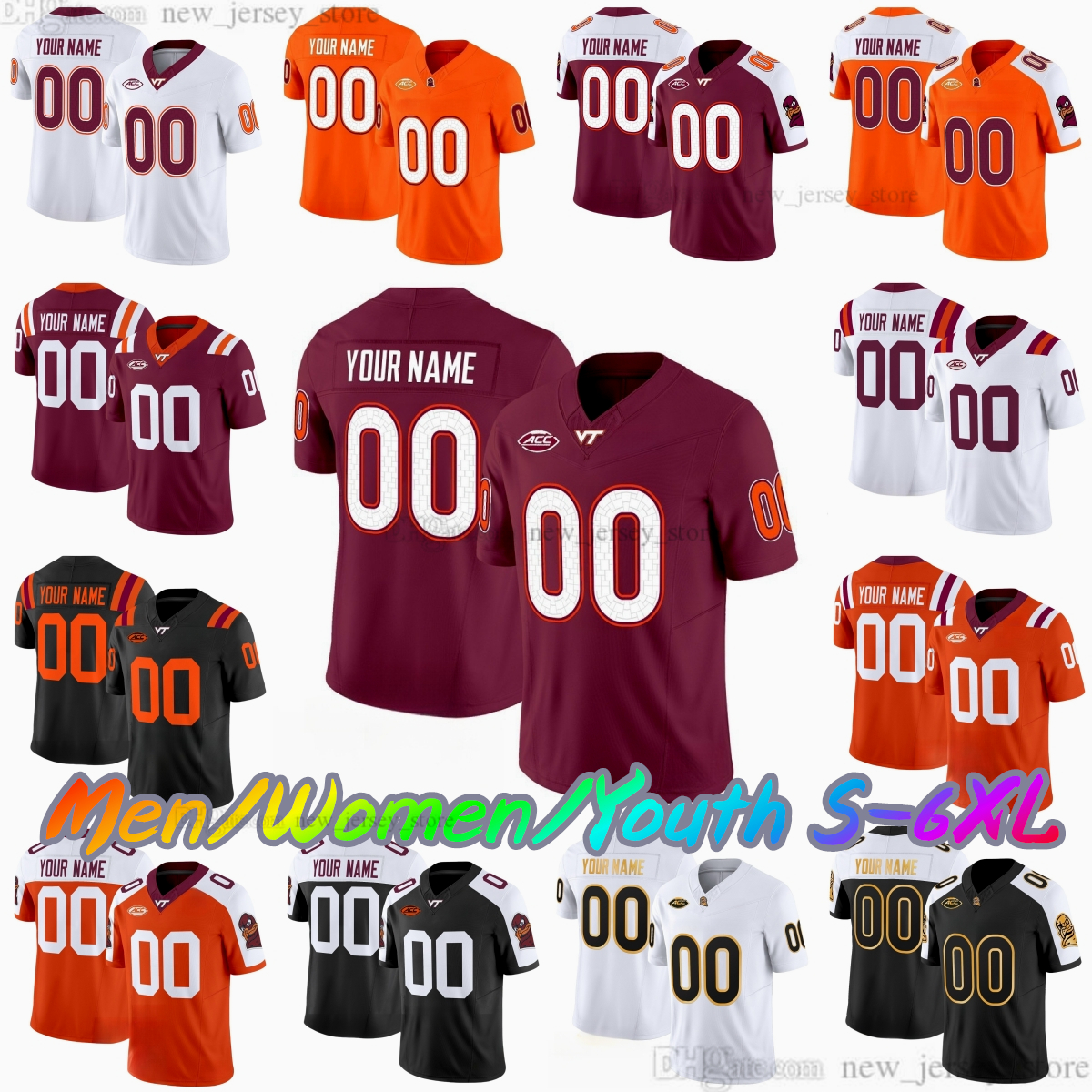 2025 Custom S6XL Football Jersey 1 Kyron Drones 24 Jaden Keller 18 William Watson III 21 Jeremiah Coney 24 Malachi Thomas 0 Ali Jennings Love Stitched