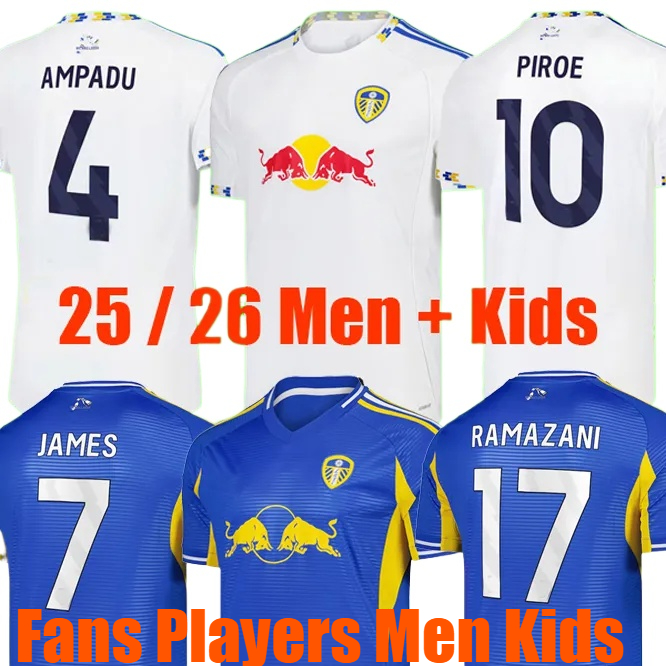 Leeds Shirt 25 26 Soccer PODON JAMES PIROE BAMFORD Uniforms Men Kids Kits ROTHWELL AMPADU Football Jersey