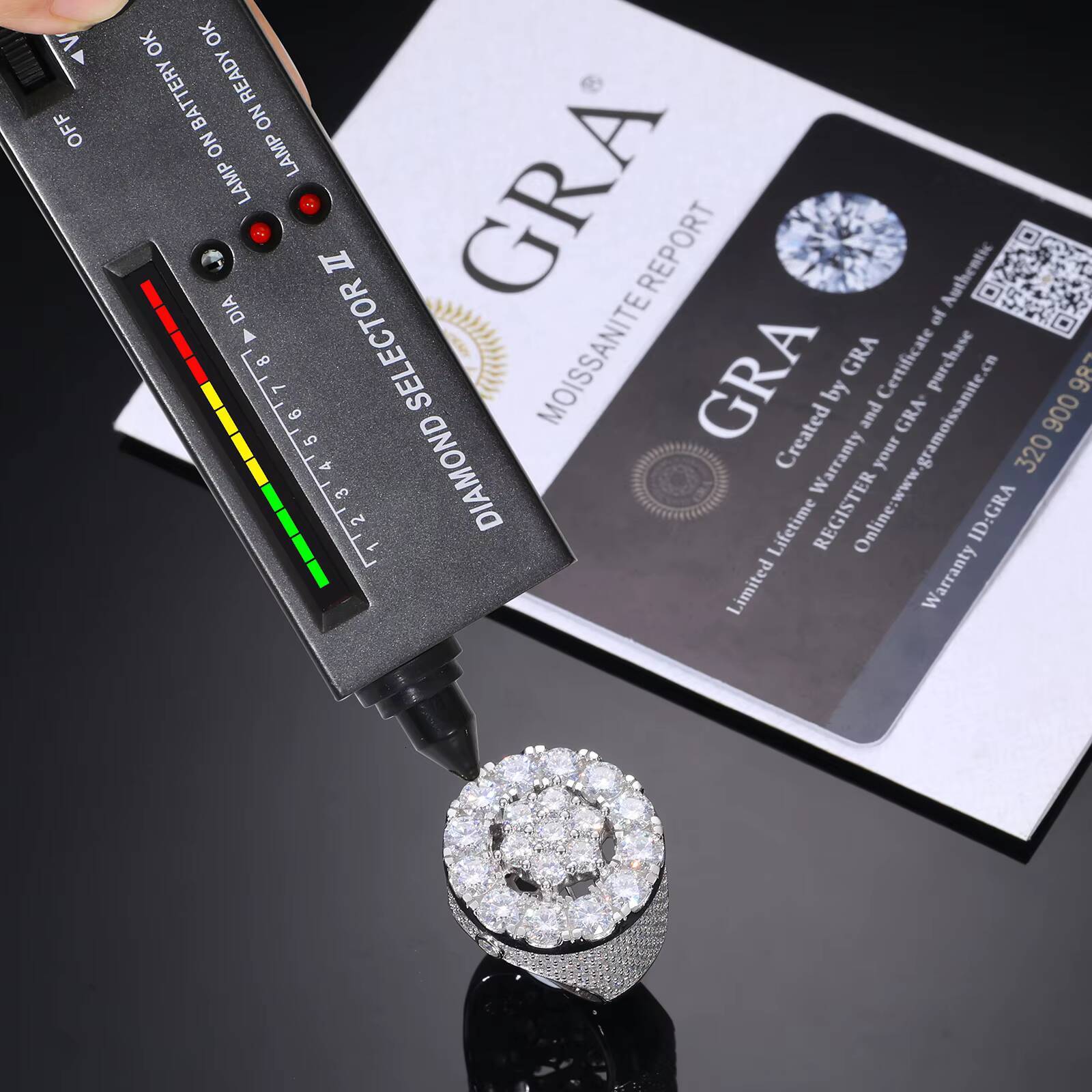 Wholesale Luxury Engagement Jewelry Gift 925 Sterling Silver 2 Layers VVS Moissanite Diamond Iced Out Halo Flower Wedding Ring