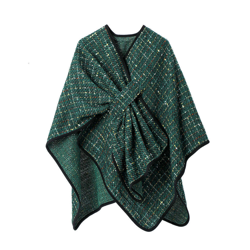 High-end Autumn Winter New Red Green Colorful Sequin Christmas Cross Shawl