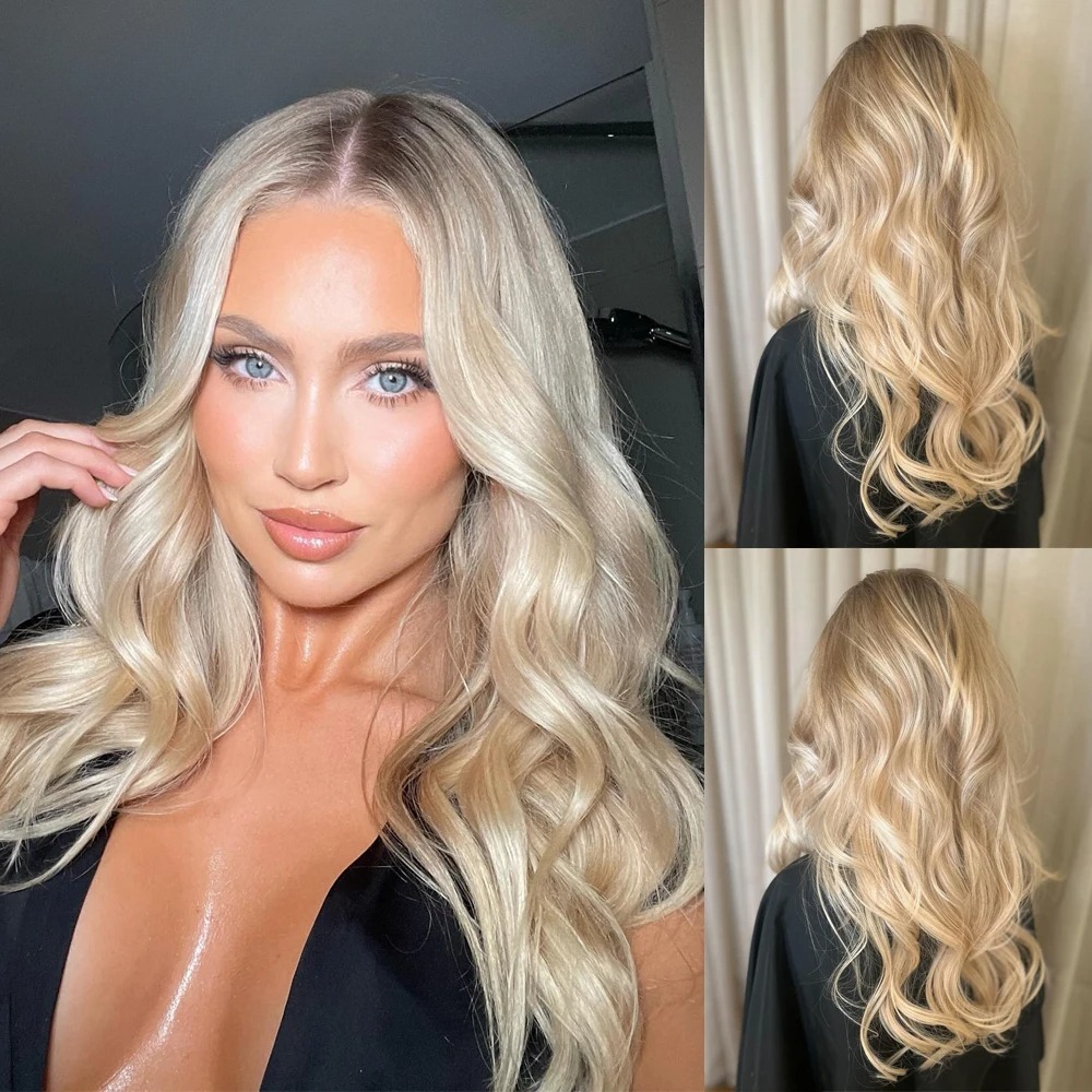 Creamy Blonde Salon Hair Wigs Ash Blonde Body Wave Human Hair Wig 13x4 Lace Front Wig Pre Cut Ready To Wear Synthetic Virgin Wigs