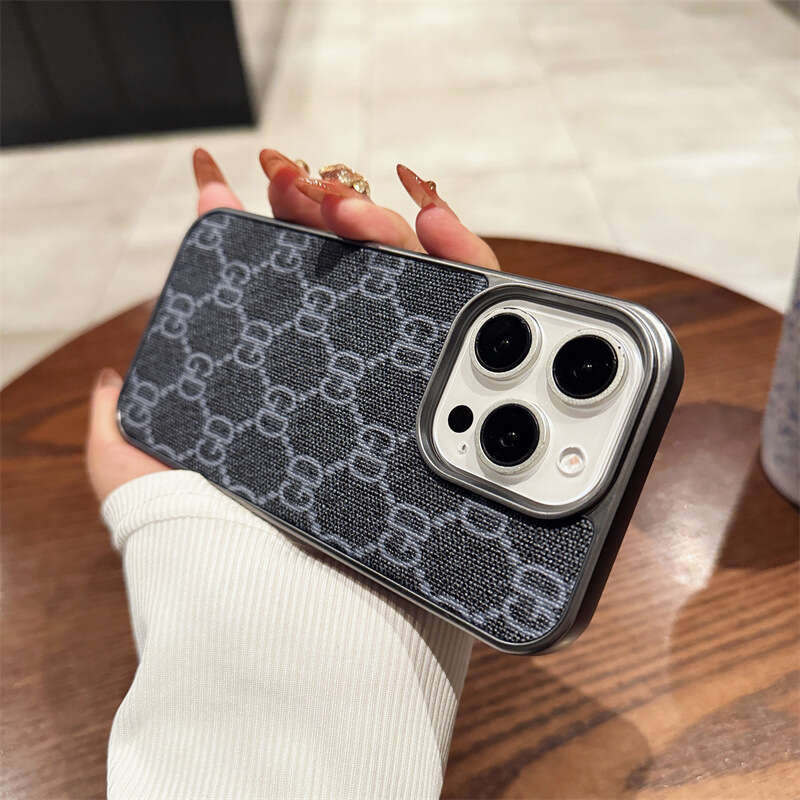 DHgadgets Wind Letter G Compatible with Apple 16/15 Pro Max Large Hole Electroplated Phone Case iPhone 14 Shockproof Niche