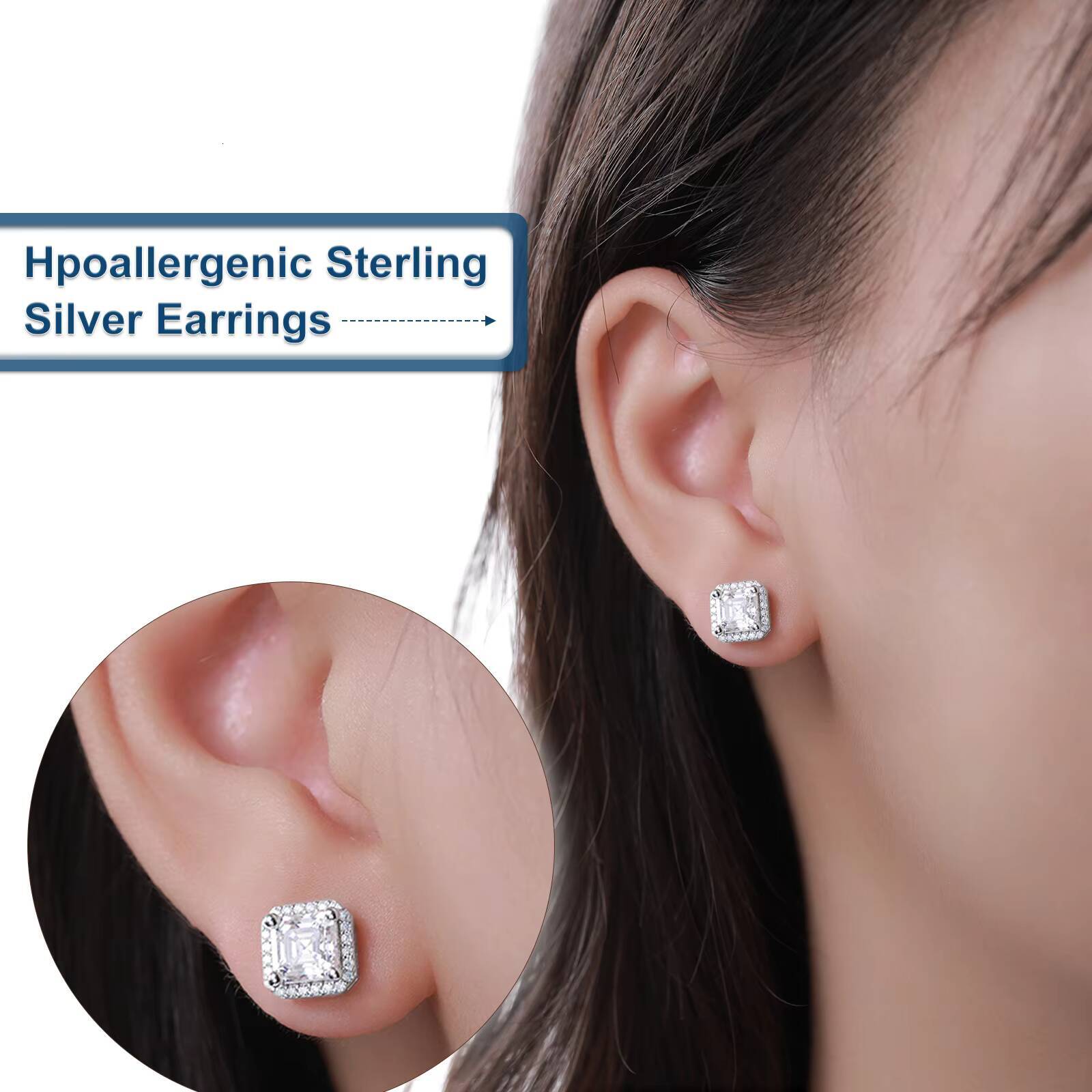 Factory Price Wedding Earring 925 Sterling Silver Luxury Diamond Fashion Jewelry Hip Hop Moissanite Stud Earrings