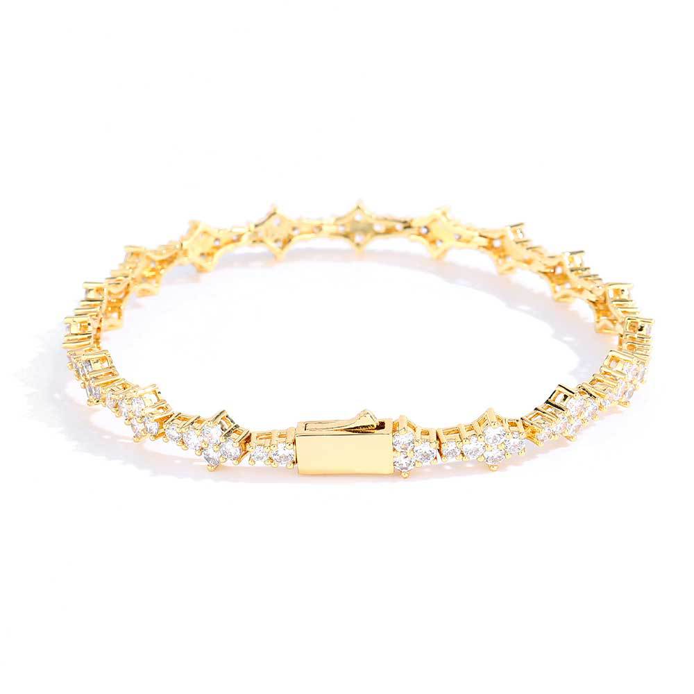 European and American hip-hop 6.5mm spring clasp cubic zirconia tennis bracelet cross-border jewelry, personalized couple bracelet accessories for bot